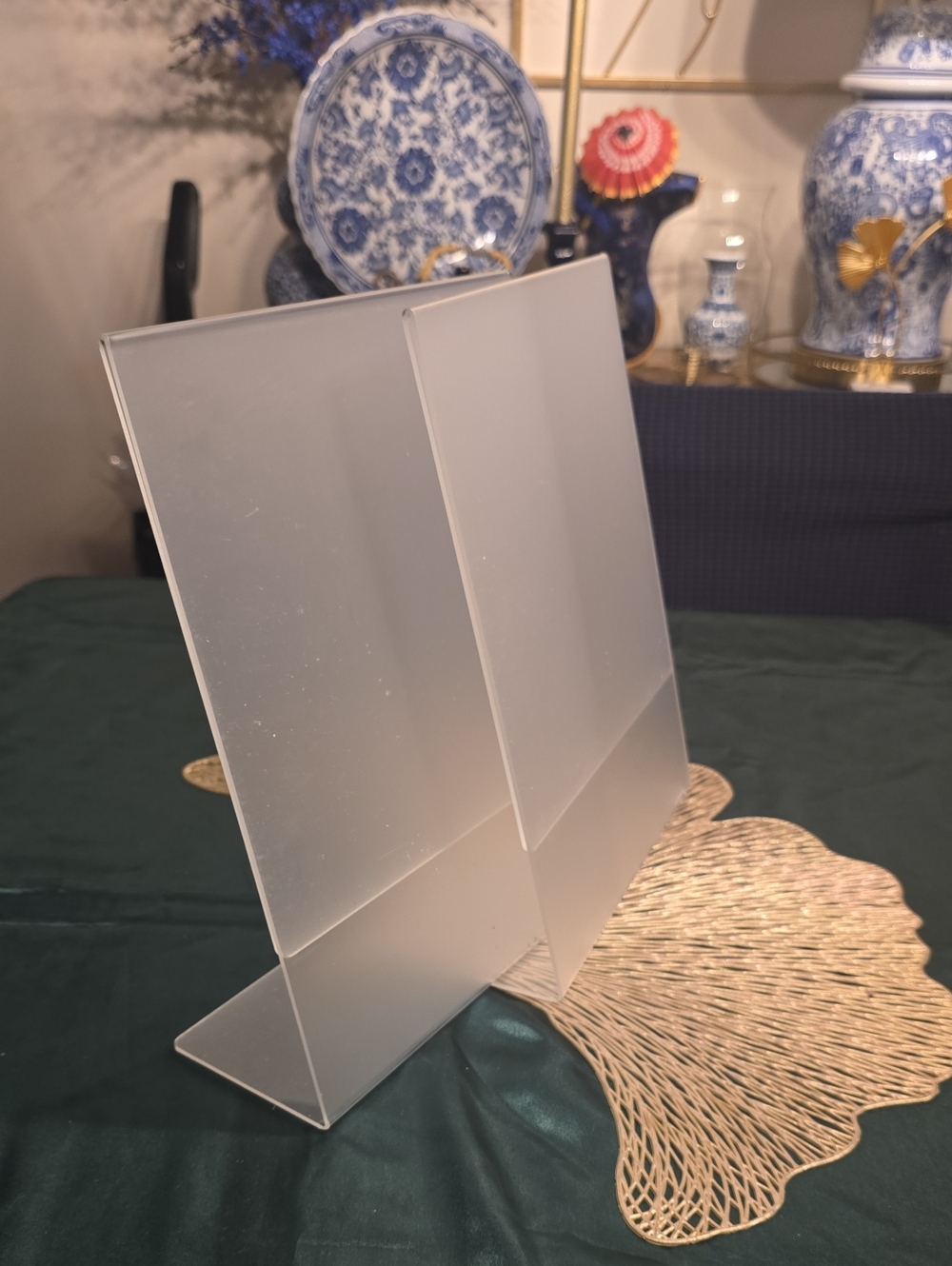 Unbranded Frosted Acrylic Display Sign Holder - White